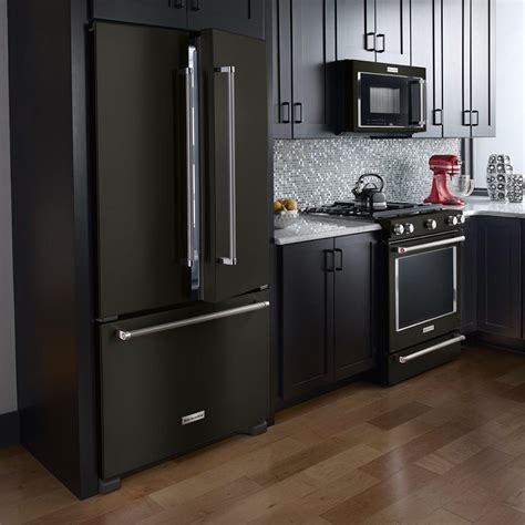 stainless steel refrigerator with black cabinet outdoor|lowe's side by refrigerators black.